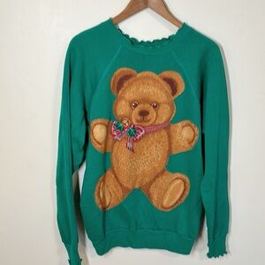 Vintage Christmas Bear Jumper Sweatshirt
